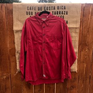 Vintage Levi’s Red Denim Button Up Shirt (Mens Large(
